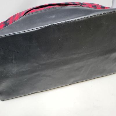 Lands End Red Black Checkered Weekender Tote Bag