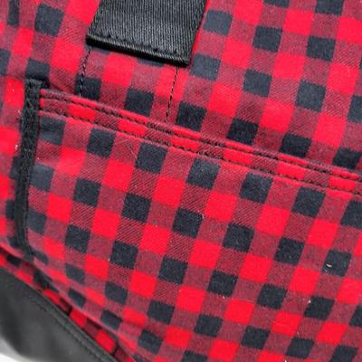 Lands End Red Black Checkered Weekender Tote Bag