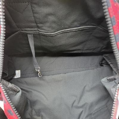 Lands End Red Black Checkered Weekender Tote Bag