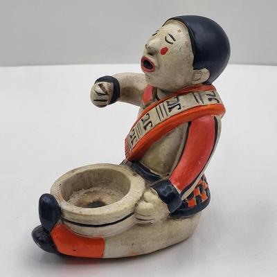 Vintage Asian Chalkware Incense Holder Burner