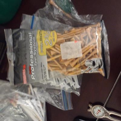 Collection of Golf Items- Assorted Balls, Tees, Booklet, Green Repair, etc.