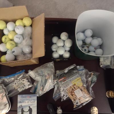 Collection of Golf Items- Assorted Balls, Tees, Booklet, Green Repair, etc.