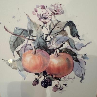 Wall decor fruit, flowers and hats