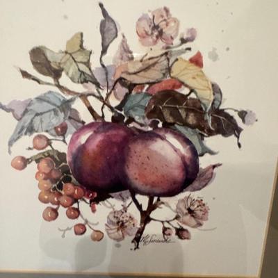 Wall decor fruit, flowers and hats