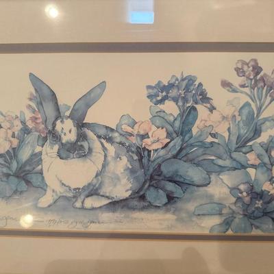 Wall decor flowers and bunnies