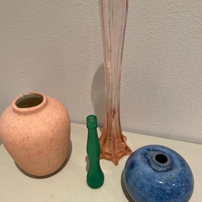 Pottery and glass vases
