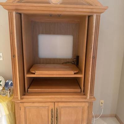 Wooden entertainment center only