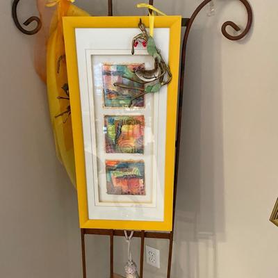 Easels with framed art
