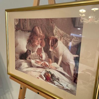 Easels with framed art