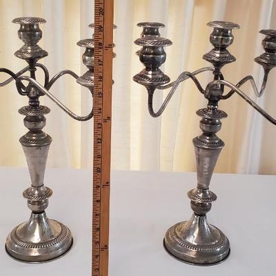 Pair Silver Plated Candelabras