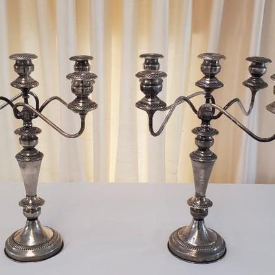 Pair Silver Plated Candelabras