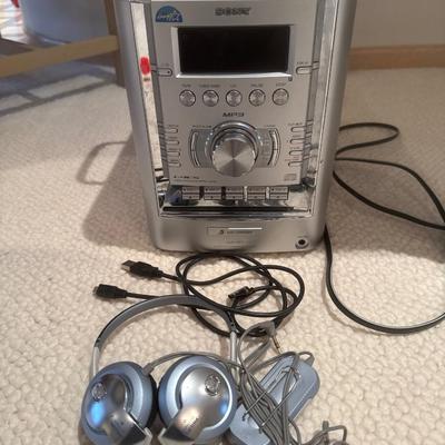 Sony 5 disc player with Philllips headphones