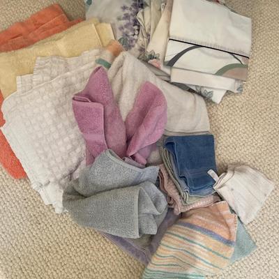 Large box of towels and sheets