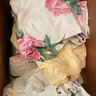 Large box of towels and sheets