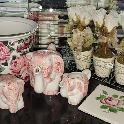 Misc Lot with Elephant Tea Pot Set