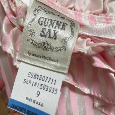 Gunne Sax pink striped dress with tags