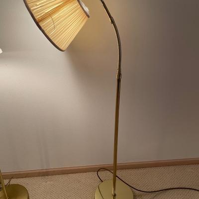 2 floor lamps with brass bases
