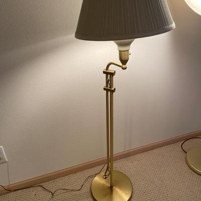 2 floor lamps with brass bases