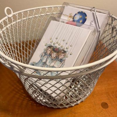 Small seat with bird house and cards