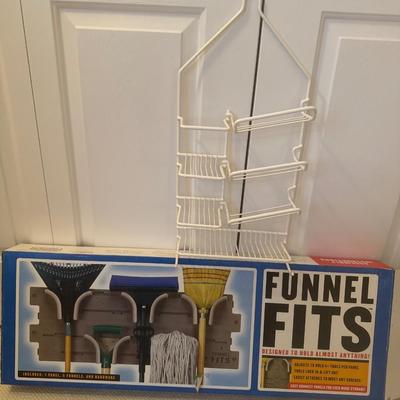 Funnel fits tool holder and shower caddy
