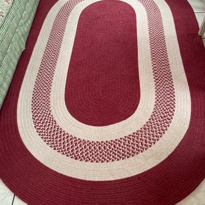 Large woven oval rug