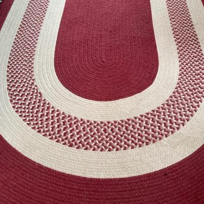 Large woven oval rug