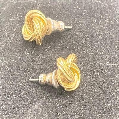 Goldstone Swirl Pierced Ear Earrings