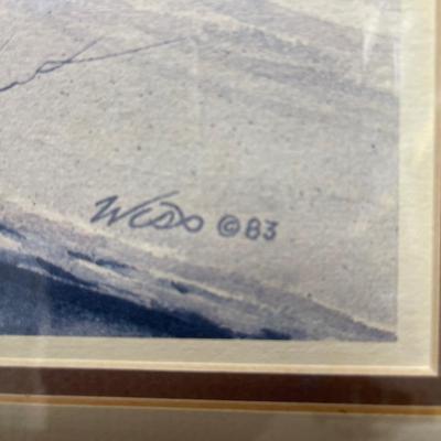 Birch Trees and River in Winter: Numbered and Signed by the artist