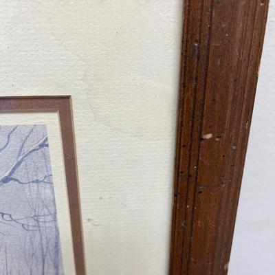 Birch Trees and River in Winter: Numbered and Signed by the artist