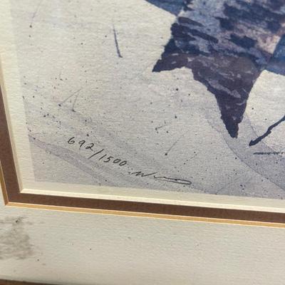 Birch Trees and River in Winter: Numbered and Signed by the artist