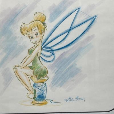 Original Tinkerbell Colored Pencil and Chalk Disneyland Art