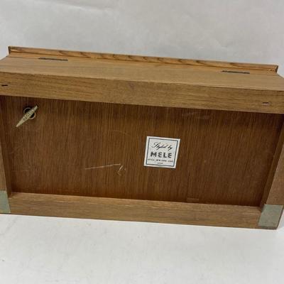 Vintage Mele Wooden Jewelry Dresser Music Box Cane Top Chest Made In Japan