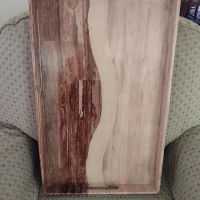 Faux Wood Serving Tray- Approx 24" x 15" x 2" Deep