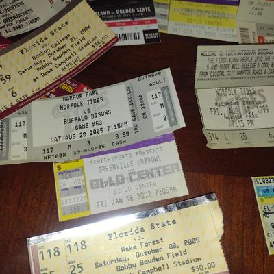 Collection of Event/Concert Stubs