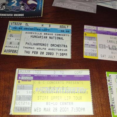 Collection of Event/Concert Stubs