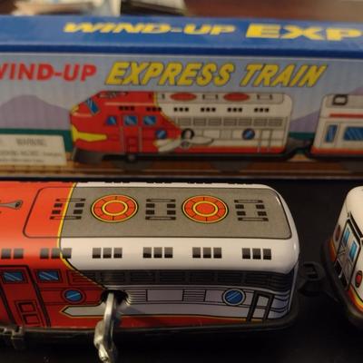 Schylling Wind-Up Express Train Three Car Toy- Measures Approx 12"