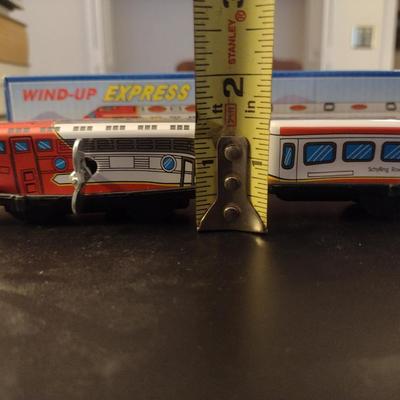 Schylling Wind-Up Express Train Three Car Toy- Measures Approx 12"