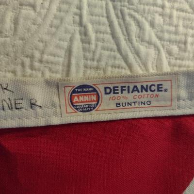 Annin Defiance 100% Cotton Bunting Confederate Flag- Approx 35" x 22 1/4"