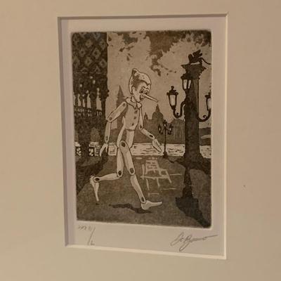 Pencil Signed & Numbered Pinocchio Themed Print (B3-HS)
