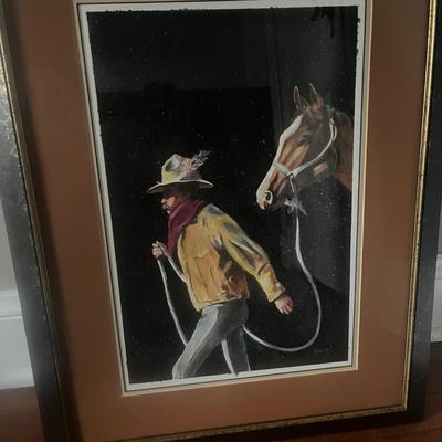 Signed Western Watercolor Art (B3-MG)