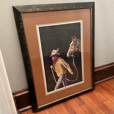 Signed Western Watercolor Art (B3-MG)