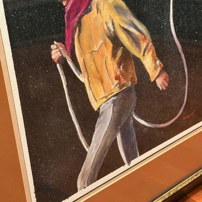 Signed Western Watercolor Art (B3-MG)