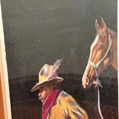 Signed Western Watercolor Art (B3-MG)