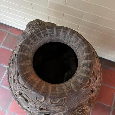 Large Floor Vase with Elephant Heads in a Vintage Terracotta Finish Plus More (SR-RG)