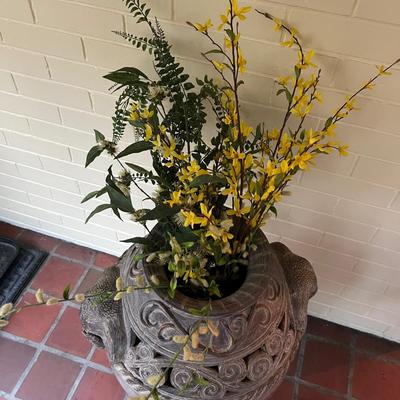 Large Floor Vase with Elephant Heads in a Vintage Terracotta Finish Plus More (SR-RG)