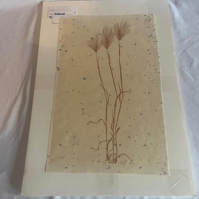 “Foxtails” Original Linocut by Henry Evans (B3-MG)