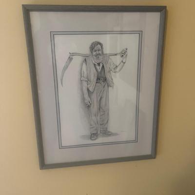 Two Pencil Signed Framed Drawings (B3-MG)