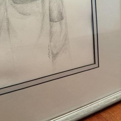 Two Pencil Signed Framed Drawings (B3-MG)