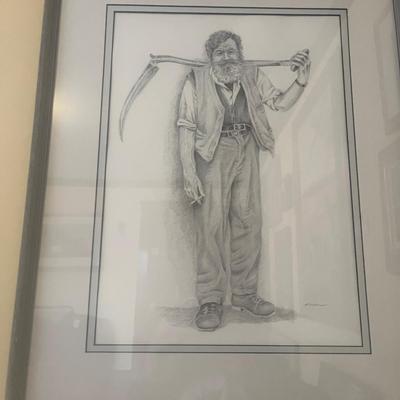 Two Pencil Signed Framed Drawings (B3-MG)