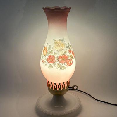 Set of 2 Beautiful Pink and Blue Hurricane Lamps